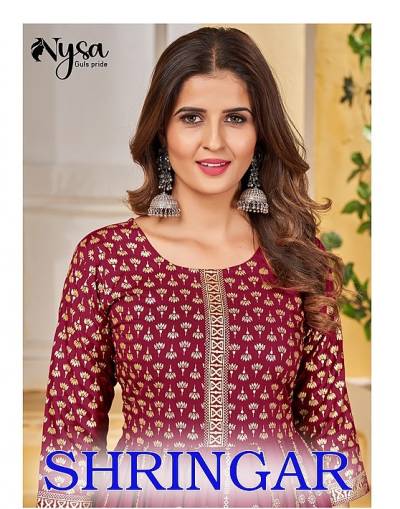 Shringar By Nysa Fancy Rayon Anarkali Kurti Collection